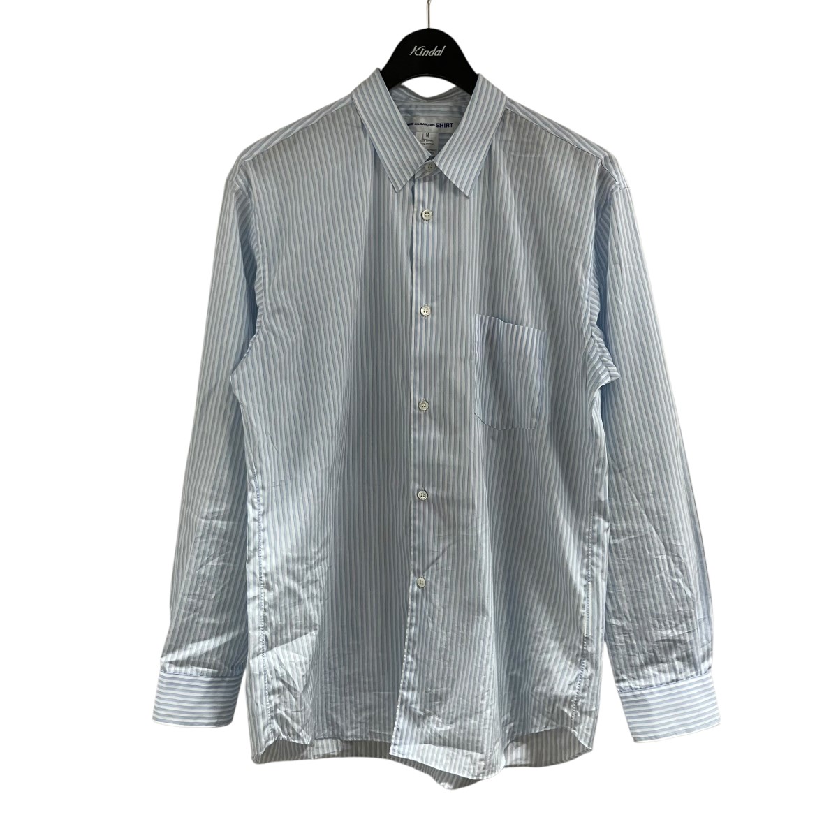 【中古】 COMME des GARCONS SHIRT　 ストライプシャツ スカイブルー サイズ：M 【240326】（コムデギャルソンシャツ）