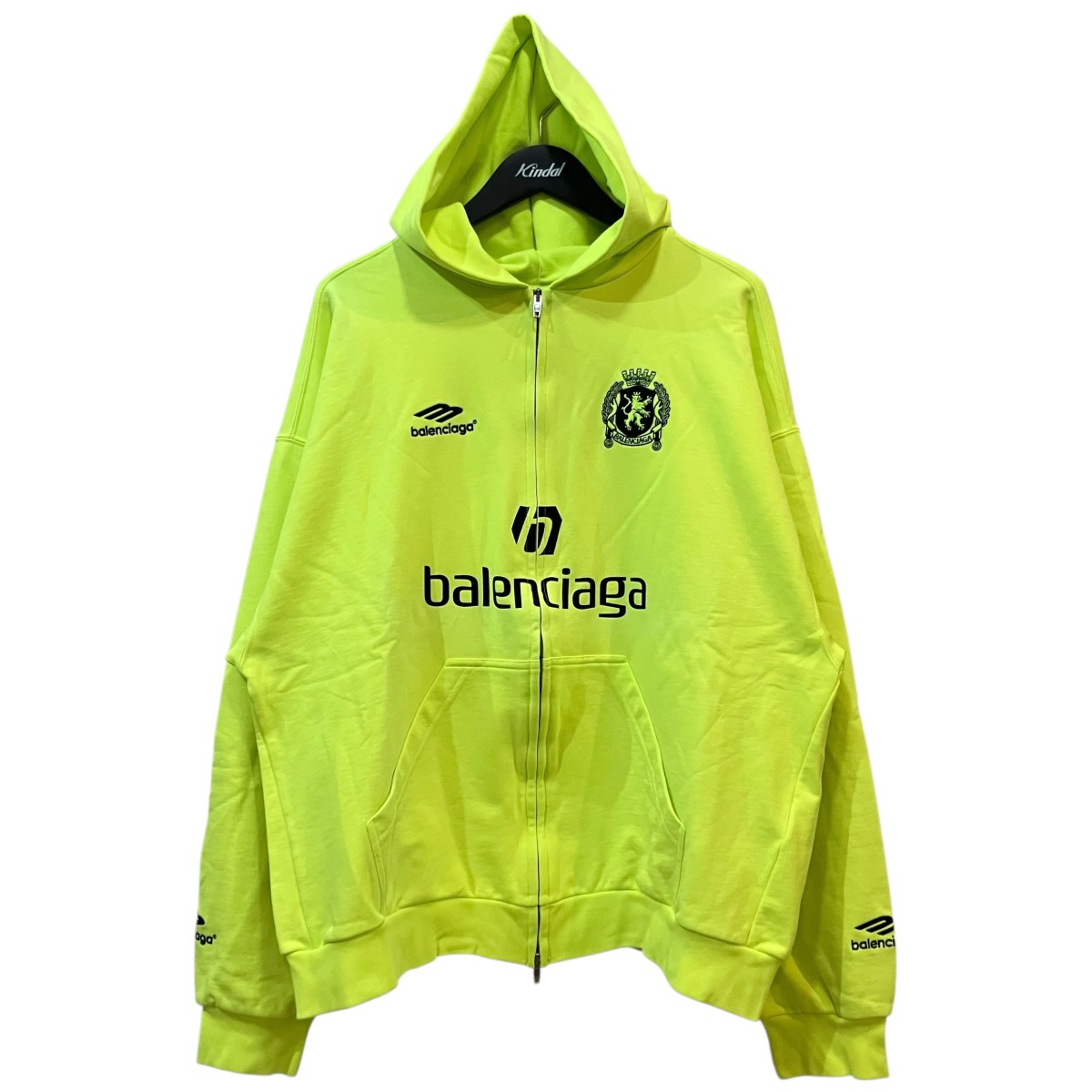 【中古】\u003cBR\u003eBALENCIAGA\u003cBR\u003eサッカージップパーカー 744457 ネオン黄色 大きさ：S\u003cBR\u003e【通貨価値思いなおす】