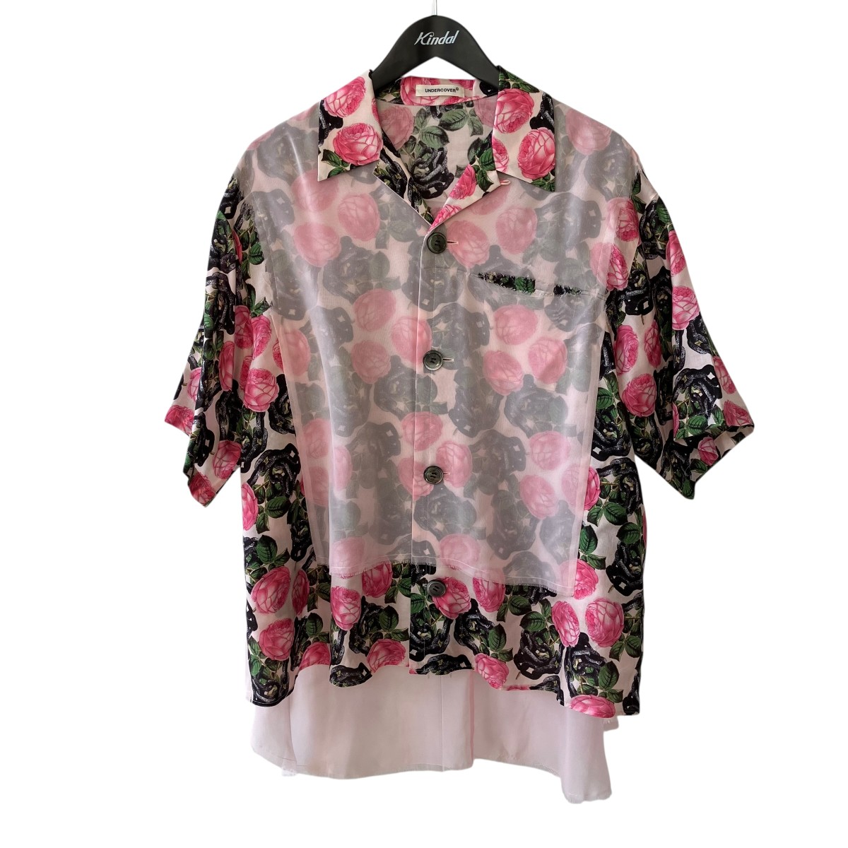 【中古】 UNDERCOVER　 レイヤード 半袖シャツ UP1D1403-1 ピンク サイズ：2 【240326】（アンダーカバー）
