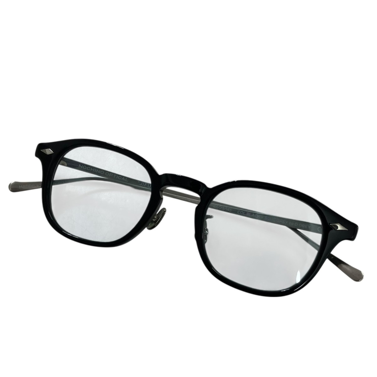 【中古】NOCHINO OPTICAL 「JIFUSAN」黒眼鏡 黒いこと×水晶体色合い：青色 【240326】（ノチノオプティカル）
