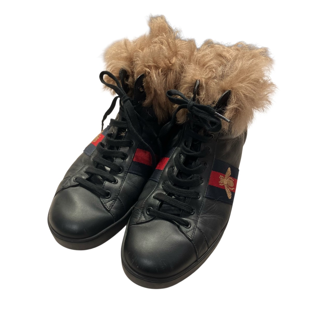 【中古】 GUCCI　 エース エンブロイダリーハイカットスニーカー シューズ ブラック サイズ：10 【240326】（グッチ） 29,370円