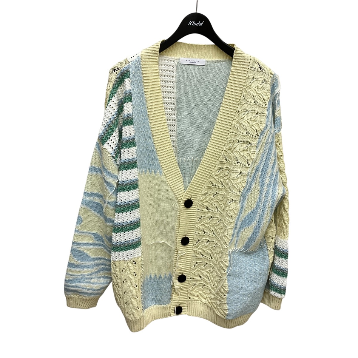 【中古】PUBLIC TOKYO ハンドステッチミックス 薄っぺらジレー 152231001 皮膚軟化剤×ともし火青み 大きさ：FREE 【250326】（パブリックトウキョウ）