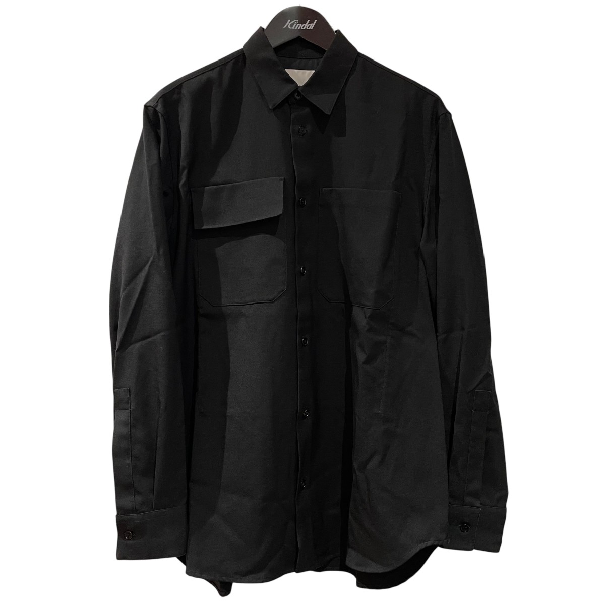 【中古】 JIL SANDER　 WOOL GABARDINE SHIRT 長袖シャツ J23DL0003 ブラック サイズ：39 【250326】（ジルサンダー）