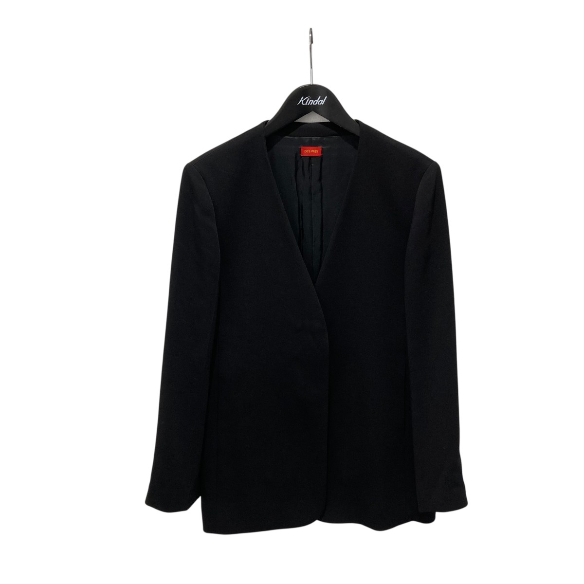 【中古】 DES PRES　 ライトダブルクロス ノーカラージャケット 22-07-01-07005 ブラック サイズ：36 【250326】（デプレ）