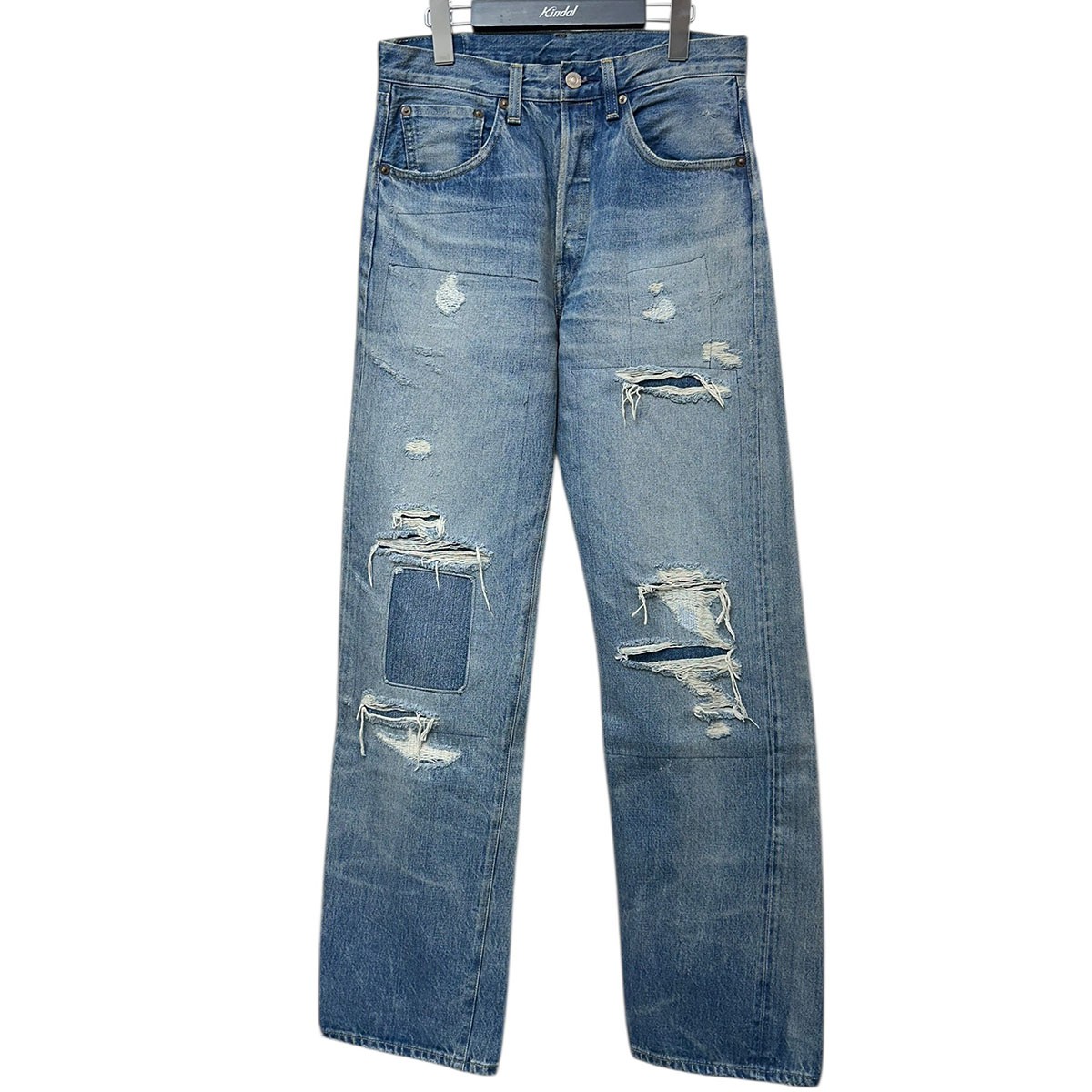 【中古】LEVI’S VINTAGE CLOTHING 1955年モデル復刻 501XX デニムパンツ クラッシュリペアード仕様 50155-0077 インディゴウォーンブルー サイズ:28×32 【250326】(リーバイスヴィンテージクロージング)|ブランド古着のカインドオル