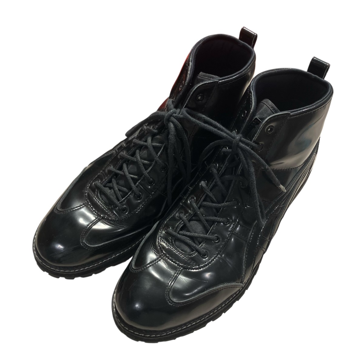 【中古】<br>Onitsuka Tiger<br>MEXICO RINKAN エナメルハイカット 1183A748 ブラック サイズ：29.0<br>【価格見直し】