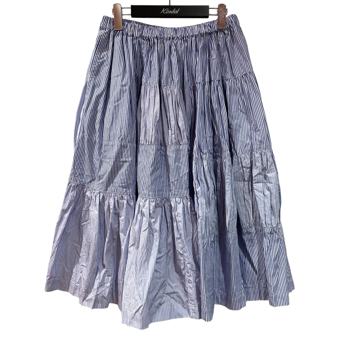 【中古】 TAO COMME des GARCONS　 25SS綿ブロードストライプMIXスカート ストライプロングスカート TO S029 スカイブルー サイズ：Free 【250326】（タオコムデギャルソン）