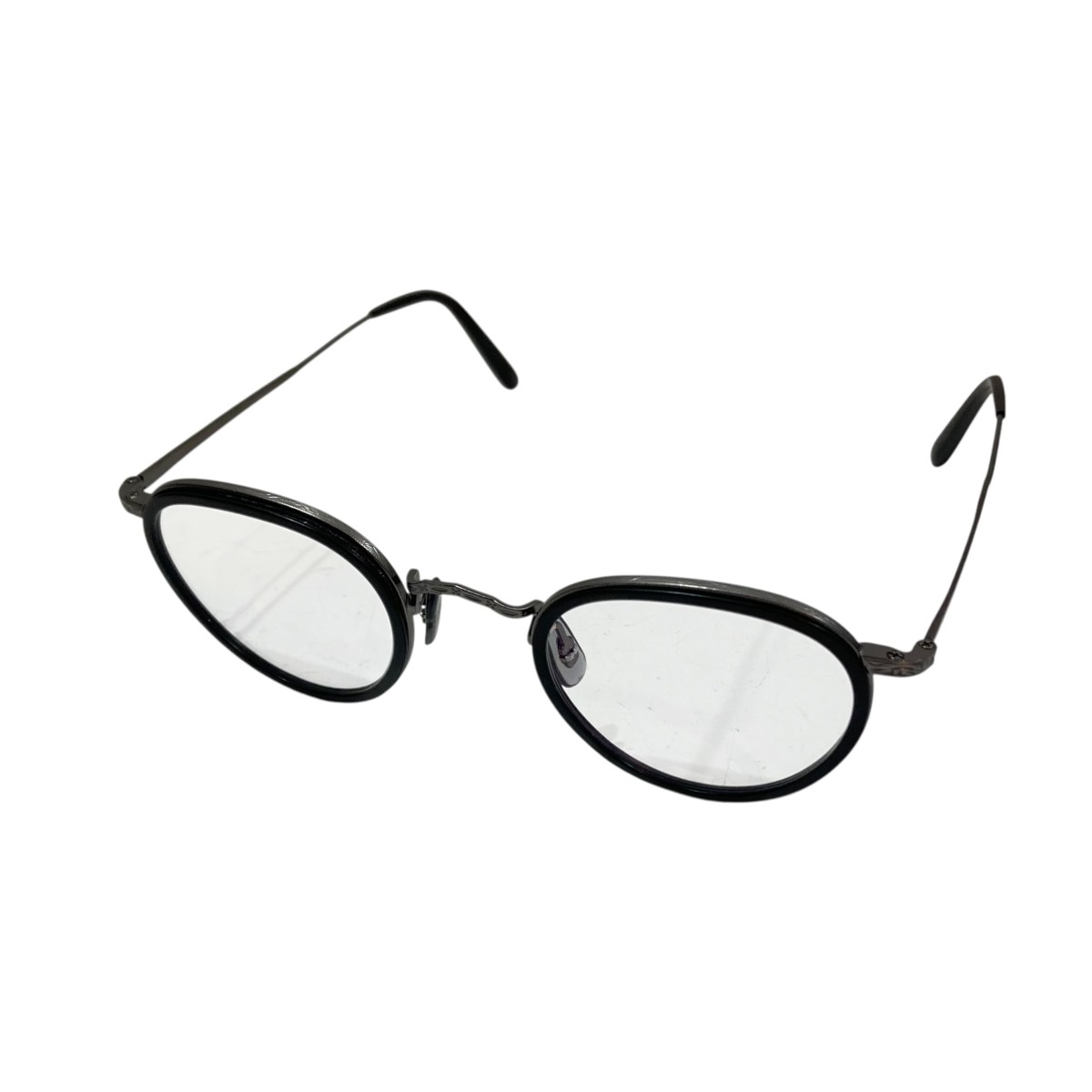 【中古】OLIVER PEOPLES メガネ OV1104 しろがね色×黒いこと 大いさ：46□24 148 【260326】（オリバーピープルズ） 眼鏡・サングラス-眼鏡
