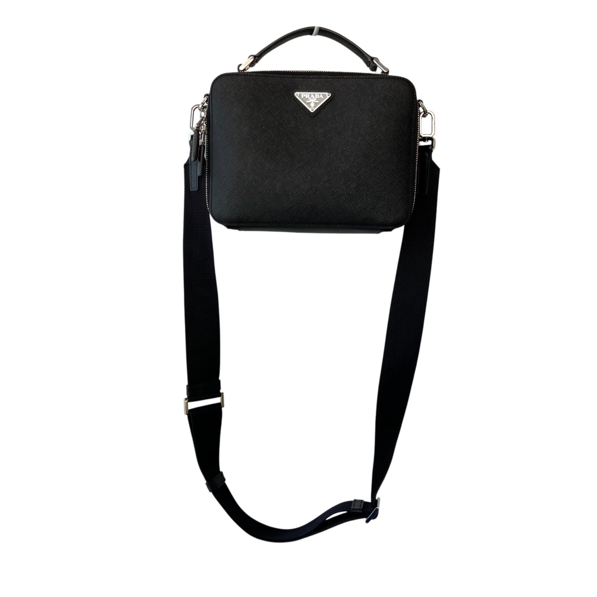 【中古】PRADA ブリックサフィアーノ ショルダーバッグ 2VH069 黒いこと 【260326】（プラダ）