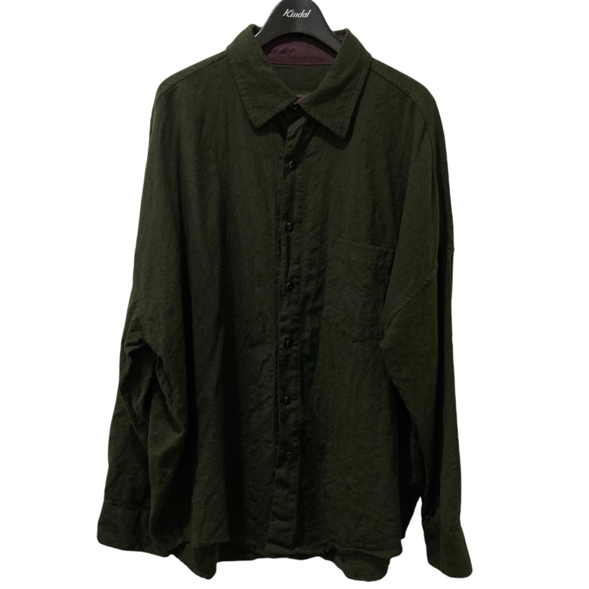 【中古】 Chez Vidalenc SHIRT AXL WOOL MAR ウールロングスリーブシャツ オリーブ サイズ：4 【価格見直し】