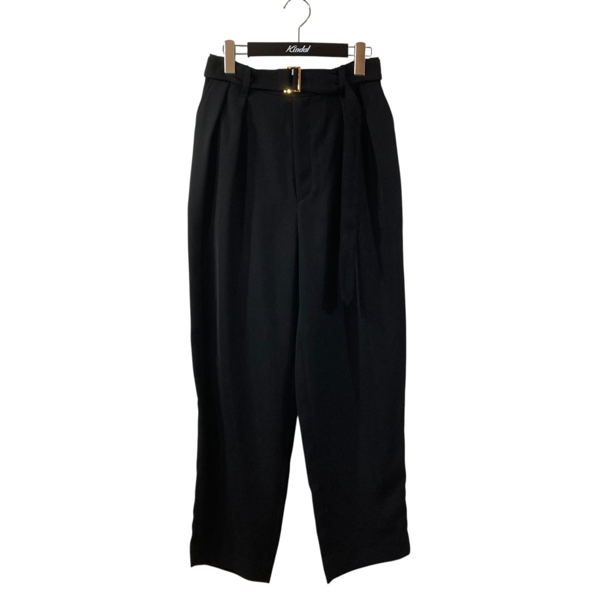 【中古】\u003cBR\u003eCULLNI\u003cBR\u003e2Tuck Pants with Long Belt for STUDIOUS スラックスズボン下 CU-021-ST 黒いこと 大きさ：1\u003cBR\u003e【通貨価値思いなおす】