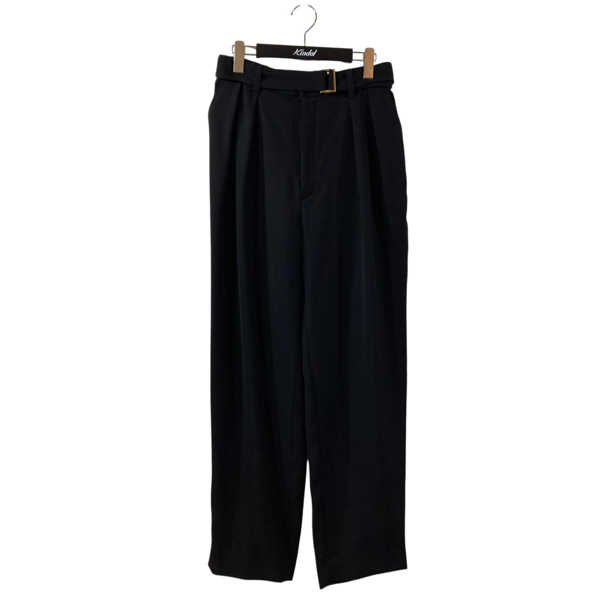 【中古】\u003cBR\u003eCULLNI\u003cBR\u003e2Tuck Pants with Long Belt for STUDIOUS 2タックズボン下 CU-021-ST 黒いこと 大きさ：2\u003cBR\u003e【通貨価値思いなおす】