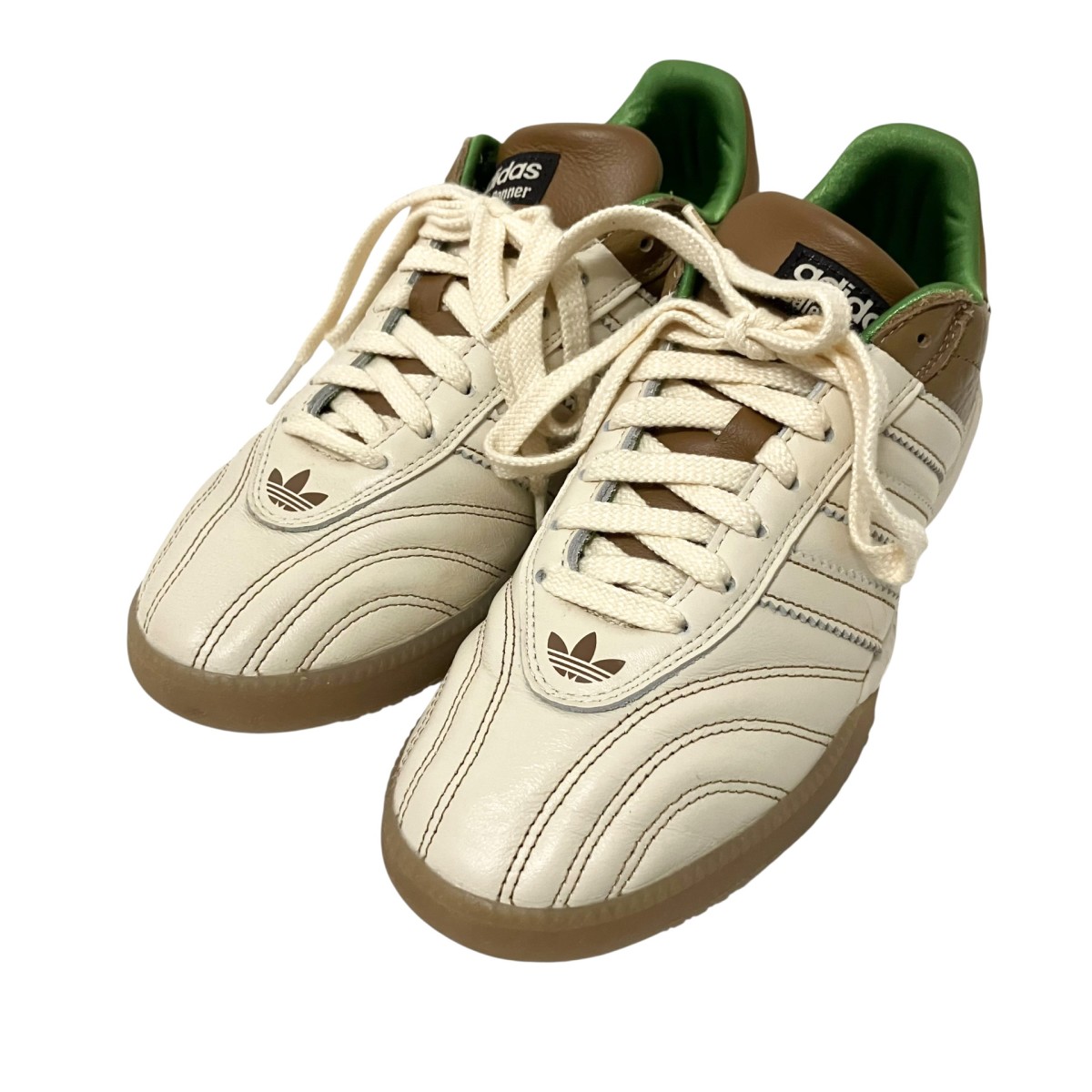 【中古】 adidas×WALES BONNER　 WB MN SAMBA ELE NPPA スニーカー IF6703 ベージュ×ブラウン サイズ：26.5cm 【260326】（アディダス×ウェールズボナー）