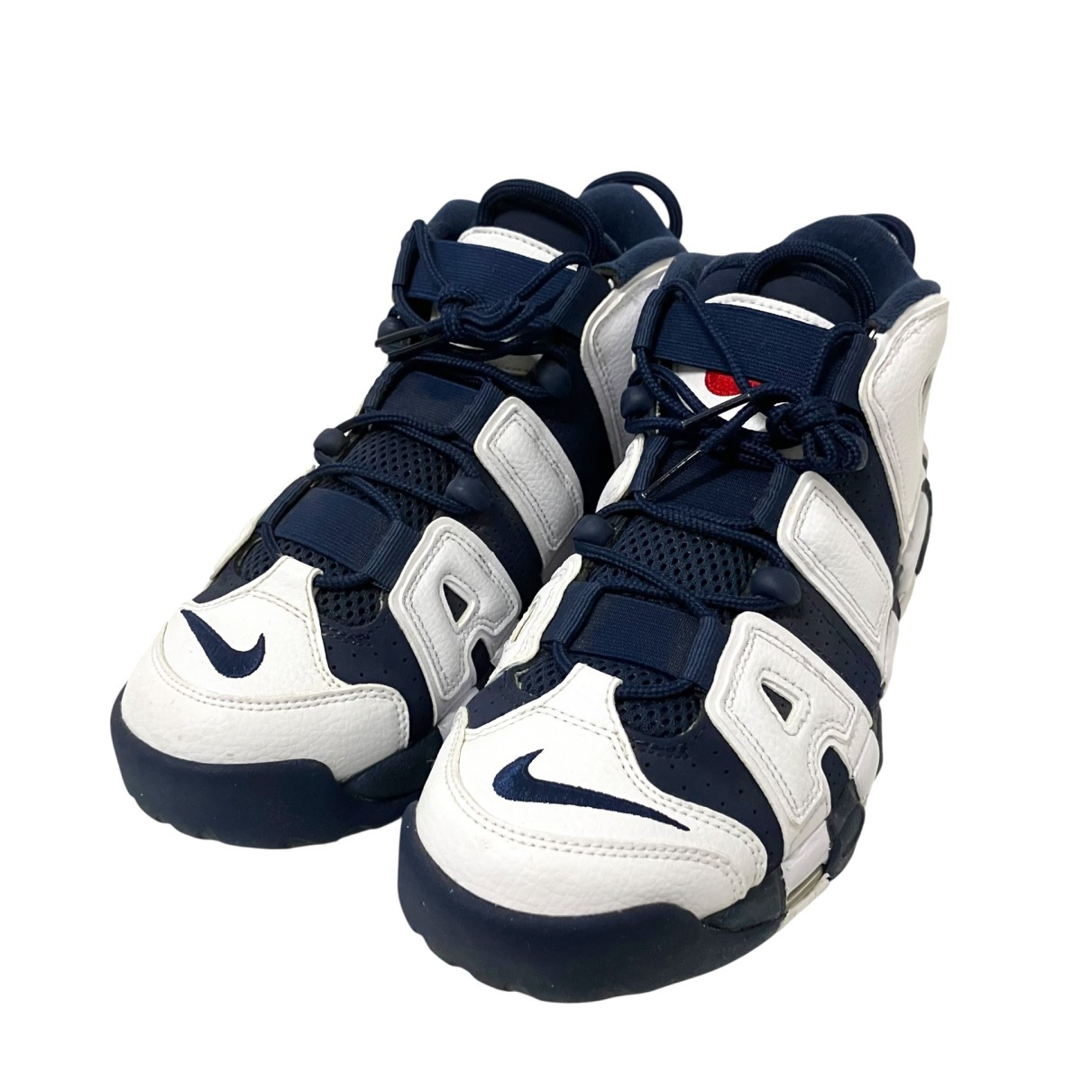 【中古】 NIKE　 AIR MORE UPTEMPO 96 スニーカー FQ8182 100 ホワイト×ネイビー サイズ：26cm 【260326】（ナイキ）