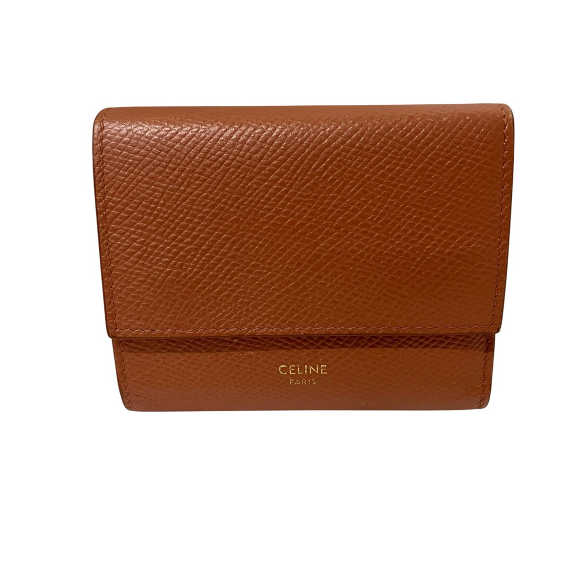 【中古】CELINE　トリフォールドウォレット 三つ折り財布 10B57 3BEL 38NO ／F AT 1199 ベージュ 【260326】（セリーヌ）｜ブランド古着のカインドオル