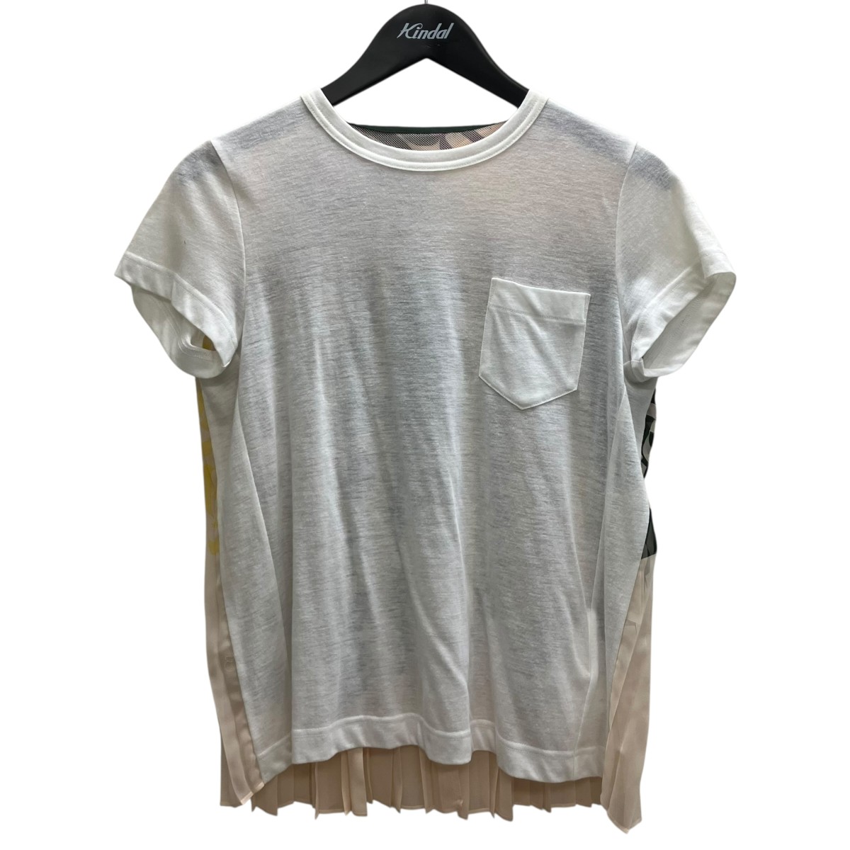 【中古】 sacai　 ドッキングブラウスTシャツプリーツ付きブラックシャツ ホワイト サイズ：2 【260326】（サカイ）