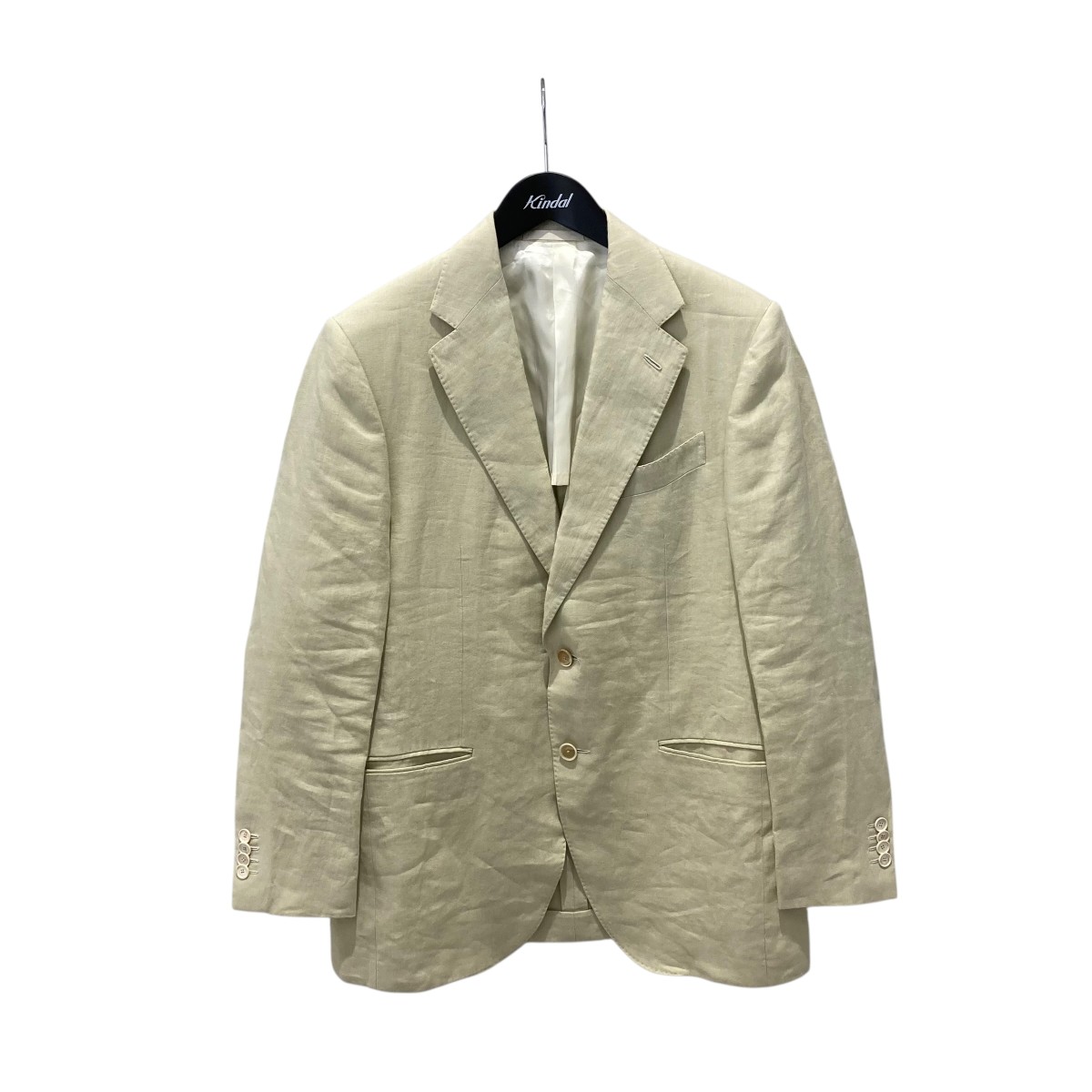 【中古】 CARUSO　 NORMAノルマ リネンソリッド2B テーラードジャケット LN2JM202AN ベージュ サイズ：46/6R 【260326】（カルーゾ）