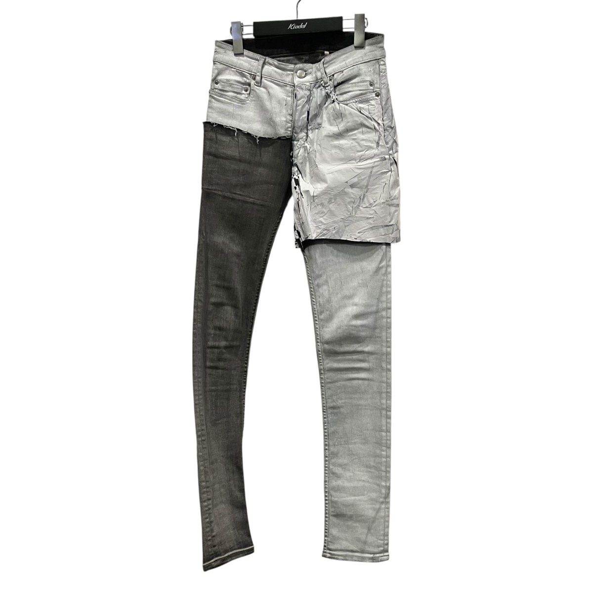 【中古】 RICK OWENS　 デニムパンツ ホワイト×グレー サイズ：28 【260326】（リックオウエンス）