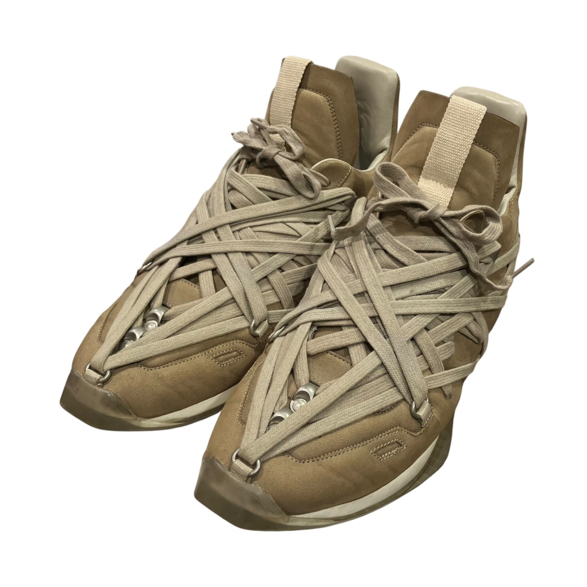 【中古】 RICK OWENS　 MAXIMAL RUNNER レースアップスニーカー F3813 ベージュ サイズ：42 【260326】（リックオウエンス）
