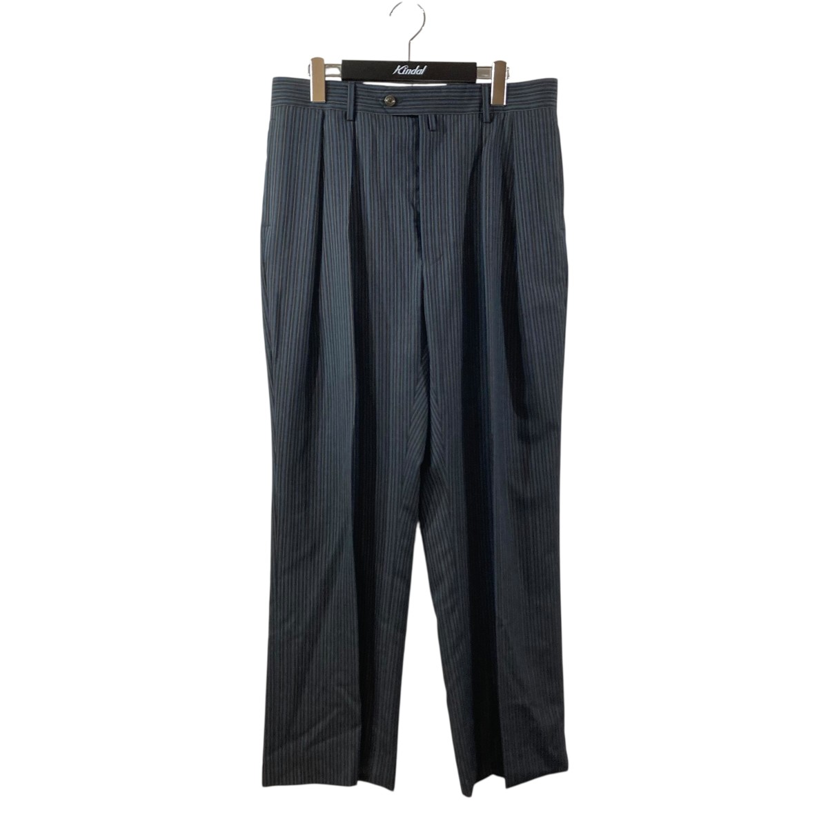 【中古】 NEAT ストライプスラックスパンツ ダークグレー×ブルー サイズ：ワンサイズ 【価格見直し】