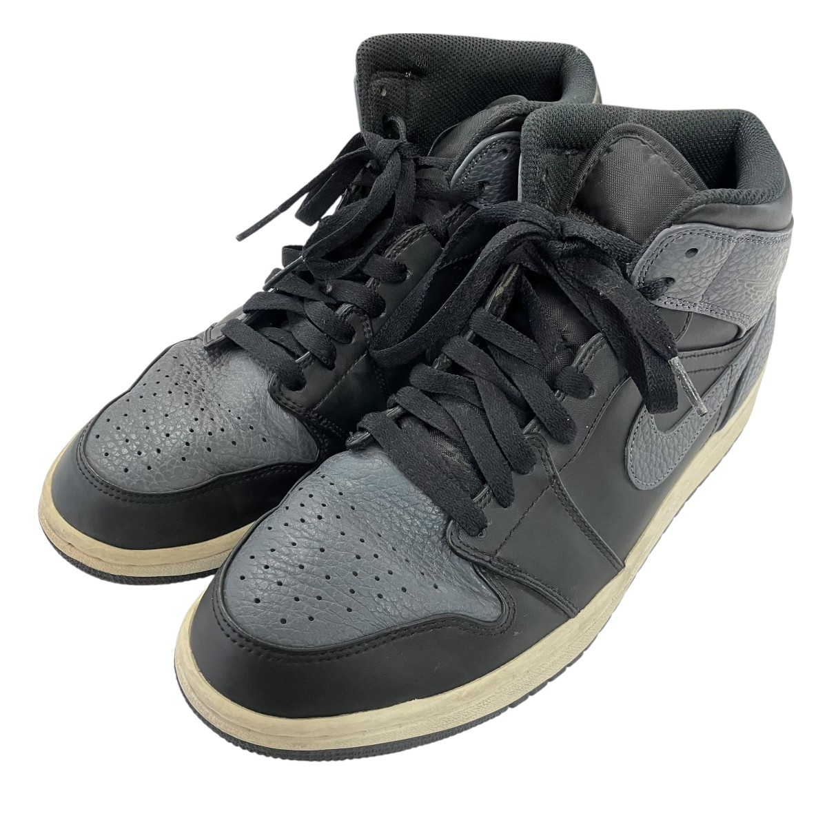【中古】 NIKE　 AIR JORDAN 1 MID ミッドカットスニーカー 554724-041 ブラック×ダークグレー サイズ：27cm 【260326】（ナイキ）