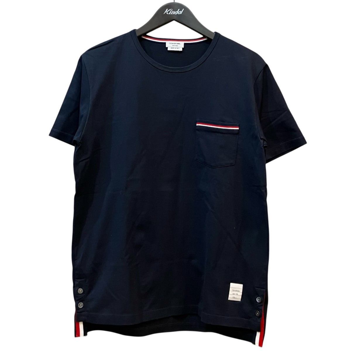 【中古】 Thom Browne　 ポケットTシャツ MJS010A 01454415 ネイビー サイズ：2 【270326】（トム・ブラウン）