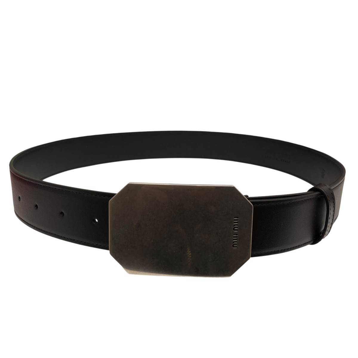 【中古】 MIU MIU　 メタルバックルレザー ベルト 95208 ブラック 【270326】（ミュウミュウ）