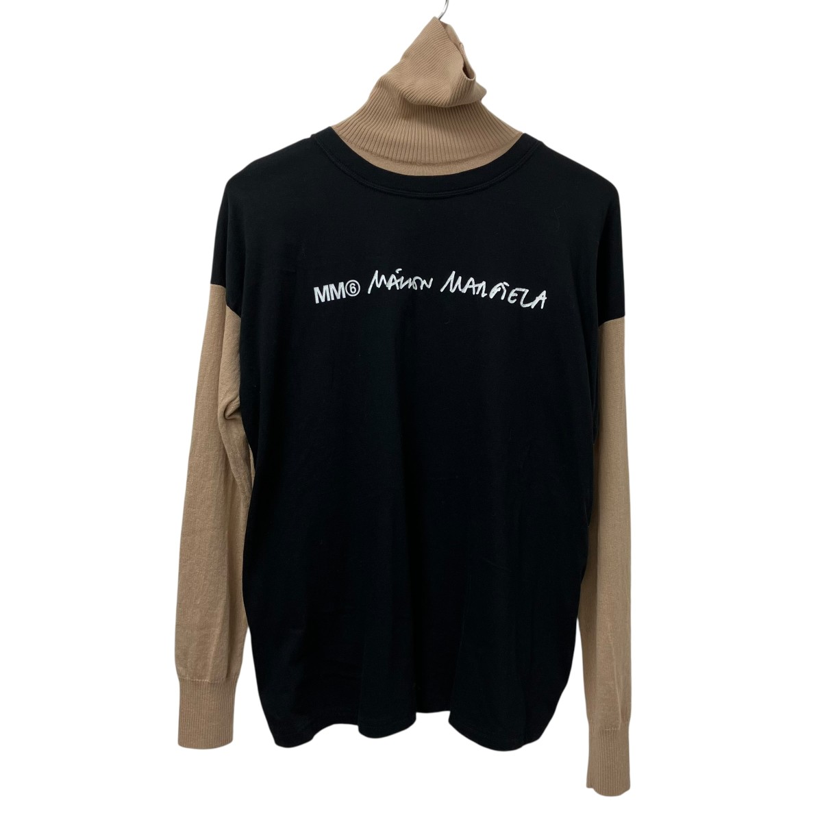 【中古】MM6 Maison Margiela うつり変わり編み物 S52HA0129 ベージュ×黒いこと 大いさ：S 【270326】（マルタンマルジェラ） メンズファッション-トップス