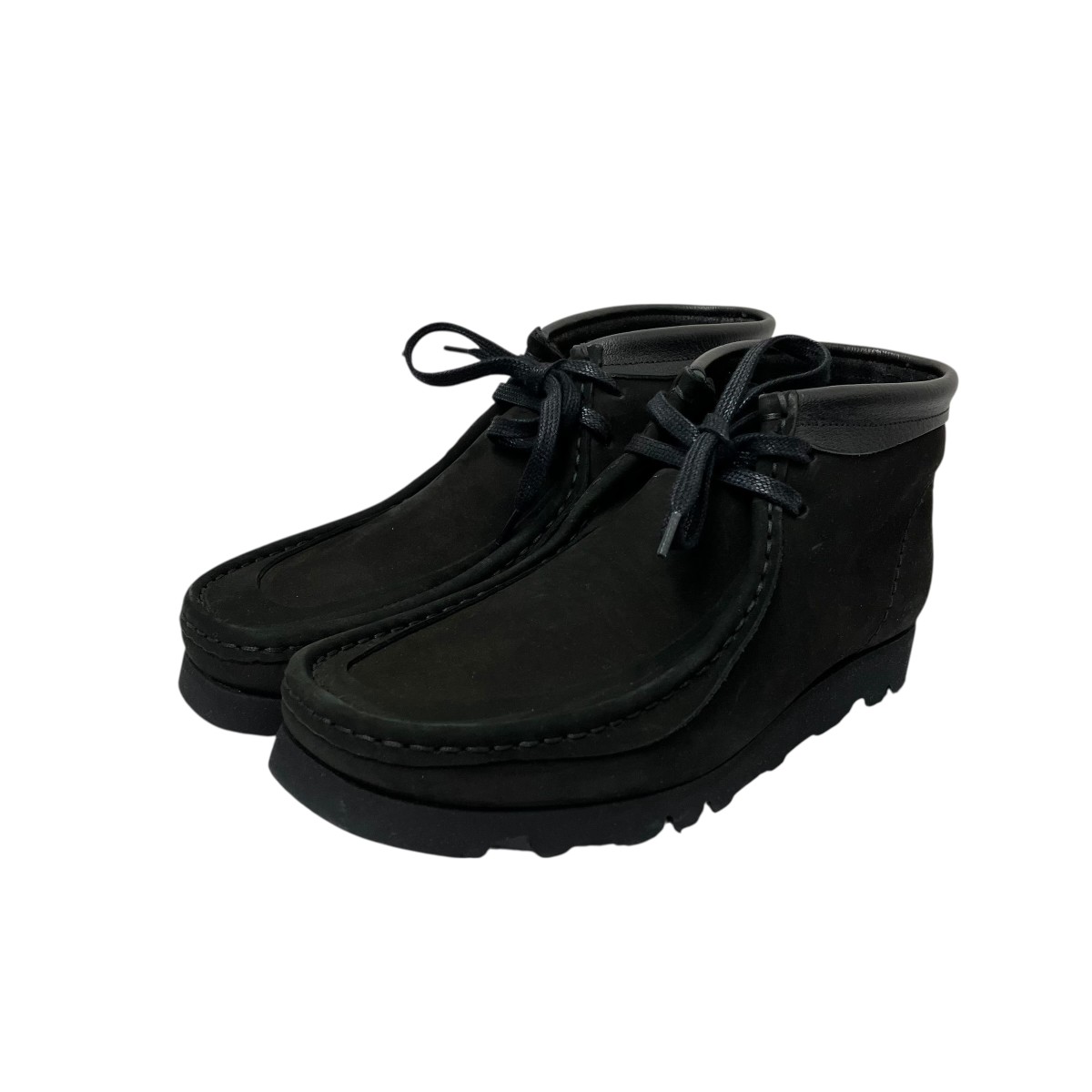【中古】 CLARKS×invincible　 ワラビー レザーシューズ 26182298 ブラック サイズ：25cm 【270326】（クラークス）