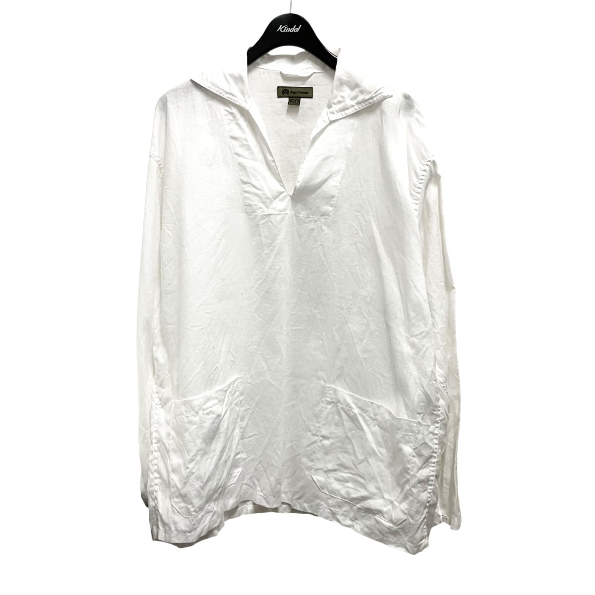 【中古】 NIGEL CABOURN　 長袖シャツ 8048 00 10006 ホワイト サイズ：50 【270326】（ナイジェルケーボン）