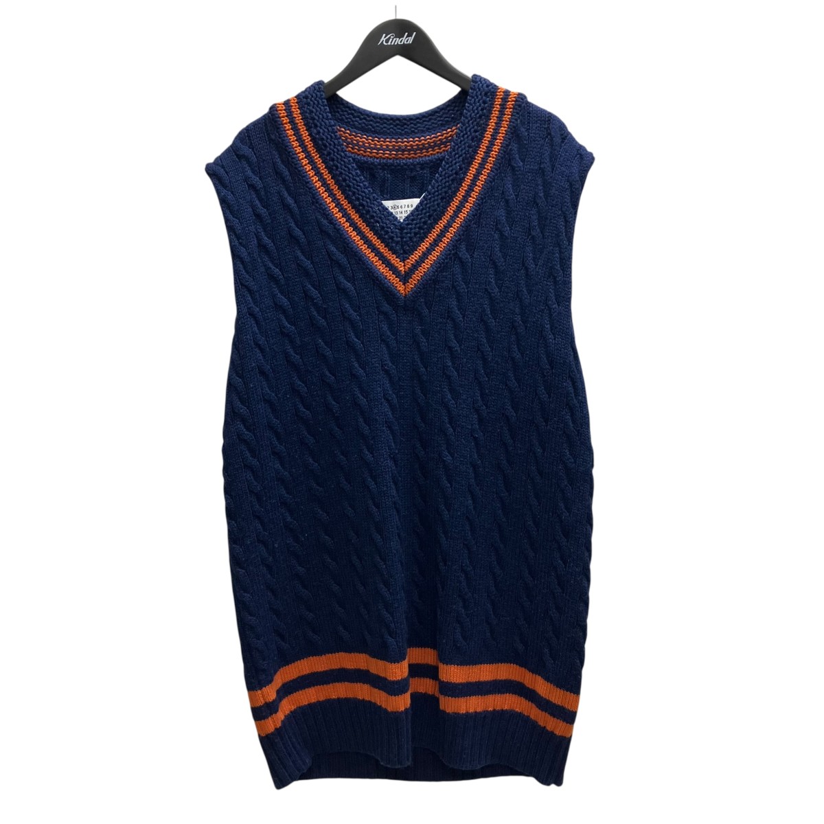 【中古】 Maison Margiela　 ニットベスト ネイビー×オレンジ サイズ：XS 【270326】（メゾンマルジェラ） 23,899円