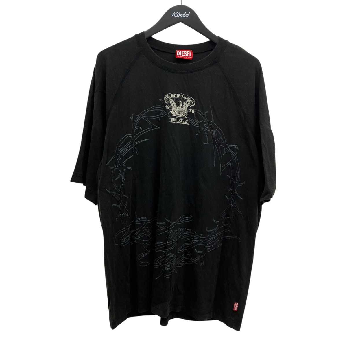 【中古】 DIESEL　 プリントTシャツ グレー サイズ：L 【270326】（ディーゼル）