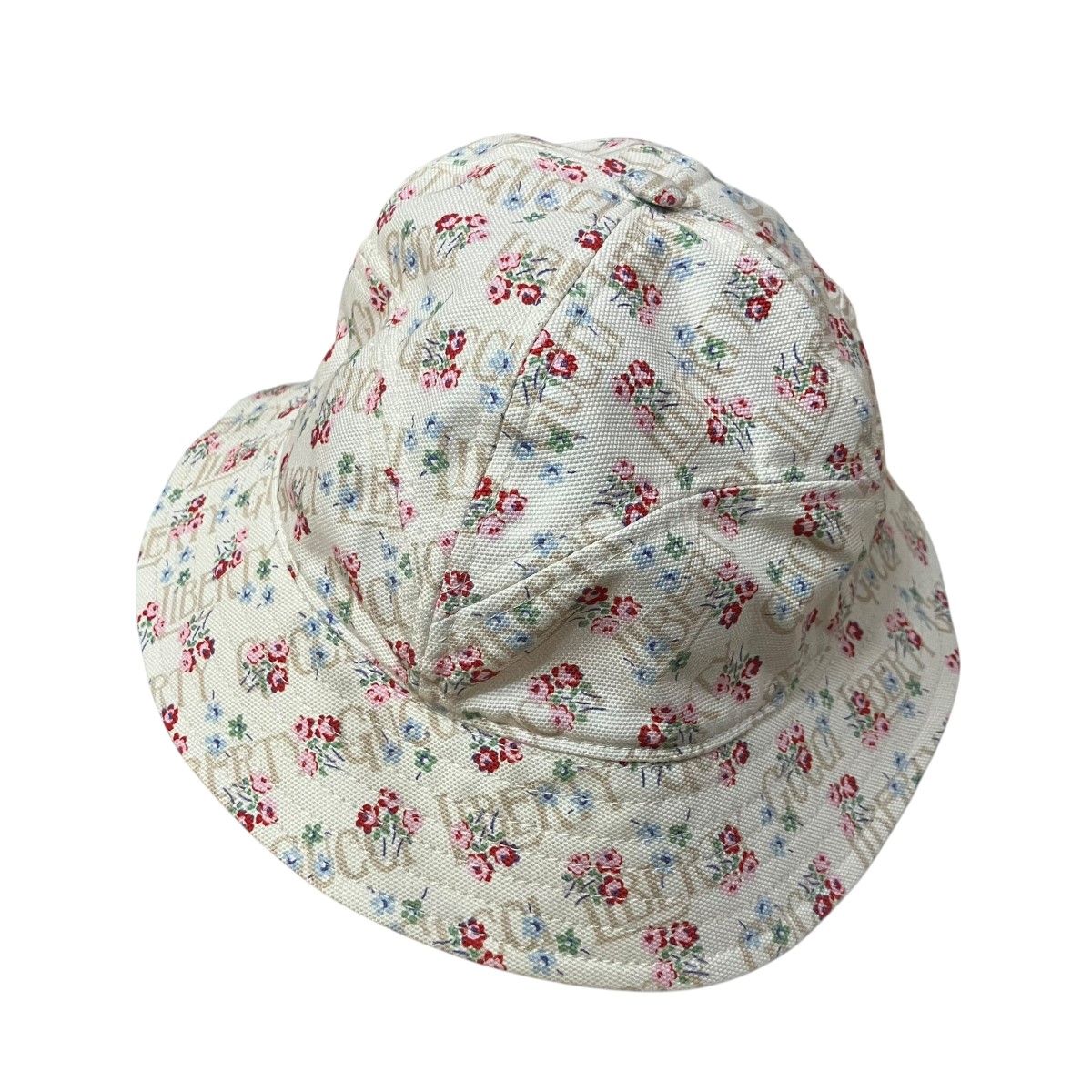 【中古】GUCCI 花柄帆布 リバティロンドン 井戸釣瓶かぶり笠 白いこと 大きさ：L 【270326】（グッチ）