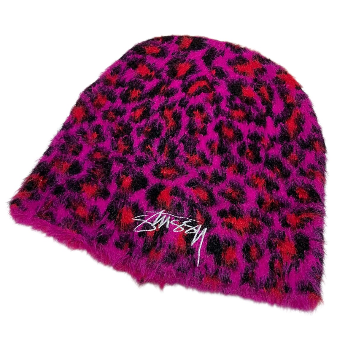 【中古】 stussy　 レオパードニットキャップ ショッキングピンク サイズ：- 【270326】（ステューシー）