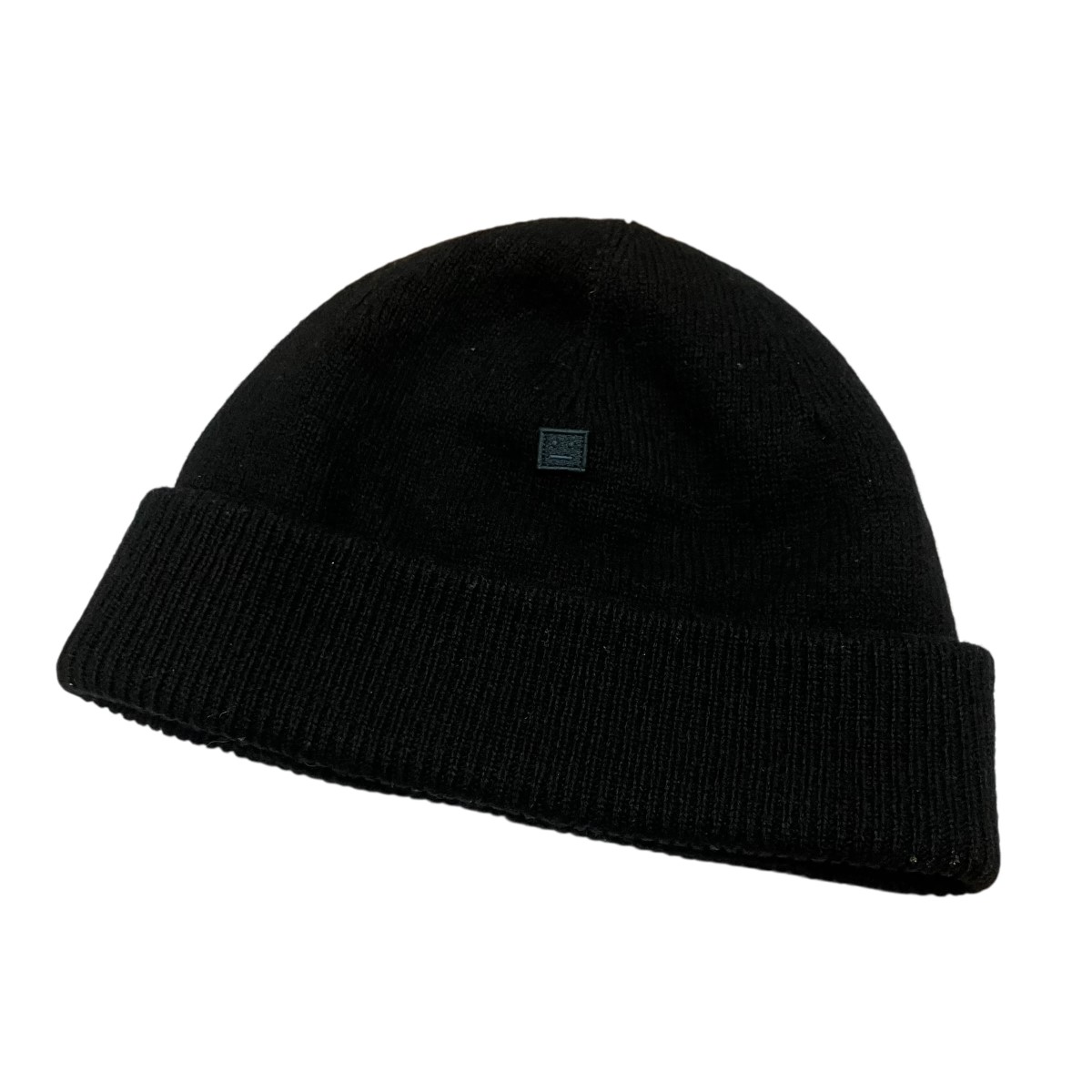 【中古】ACNE STUDIOS フェイスパッチニット帽 ブラック サイズ:ONE SIZE 【270326】(アクネストゥディオズ)|ブランド古着のカインドオル