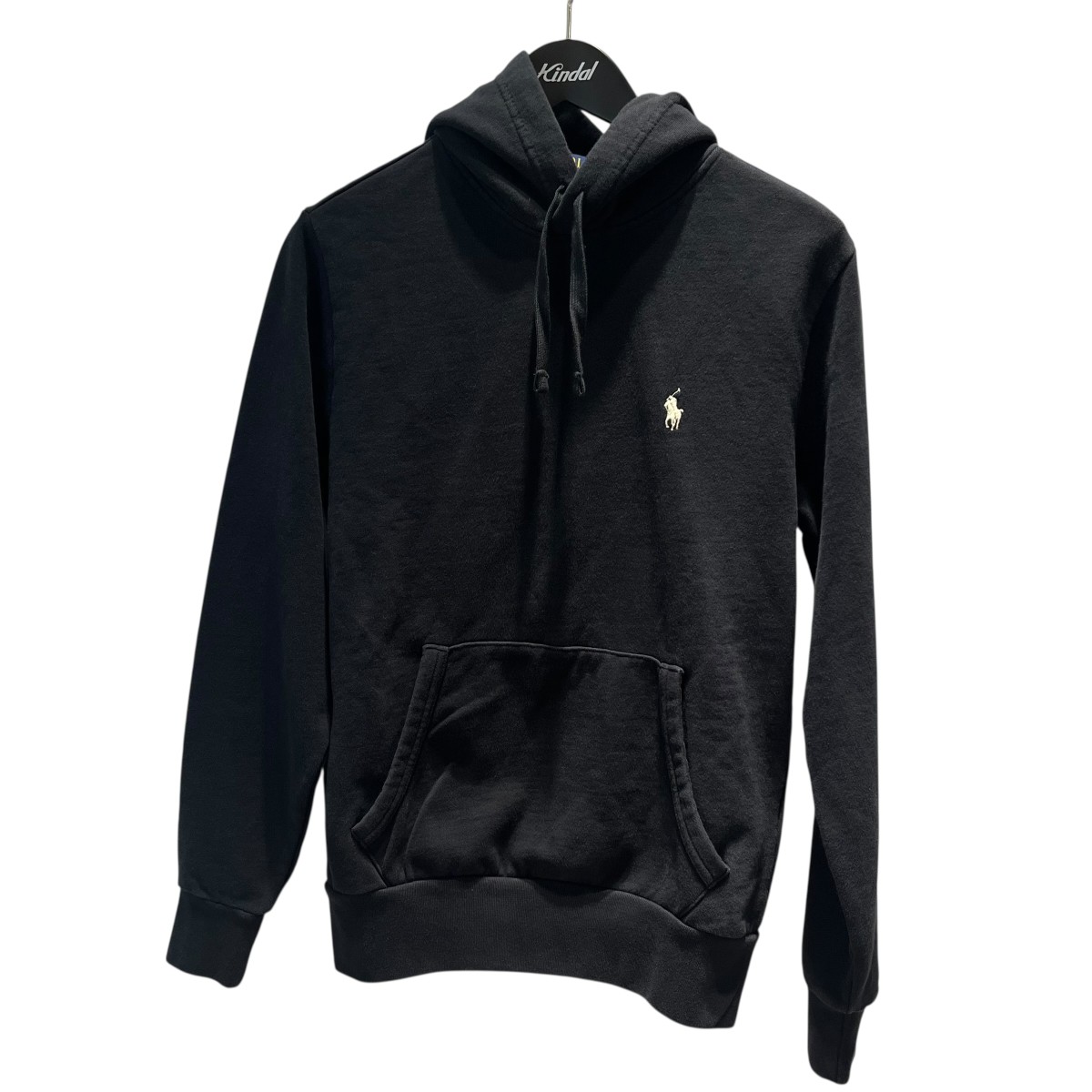 【中古】POLO RALPH LAUREN ワンポイントロゴ刺繍 長袖フーディー MNPOKNI16825088 ブラック サイズ：XS 【270326】（ポロラルフローレン）