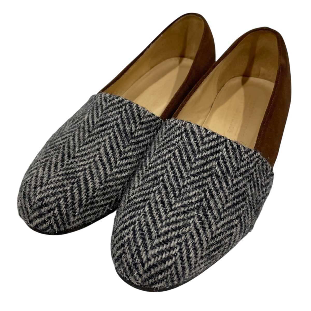 【中古】 Hender Scheme×TOMORROW LAND　 ヘリンボーン柄切替オペラシューズ ブラウン・グレー サイズ：3 【280326】（エンダースキーマ×トゥモローランド） 12,698円