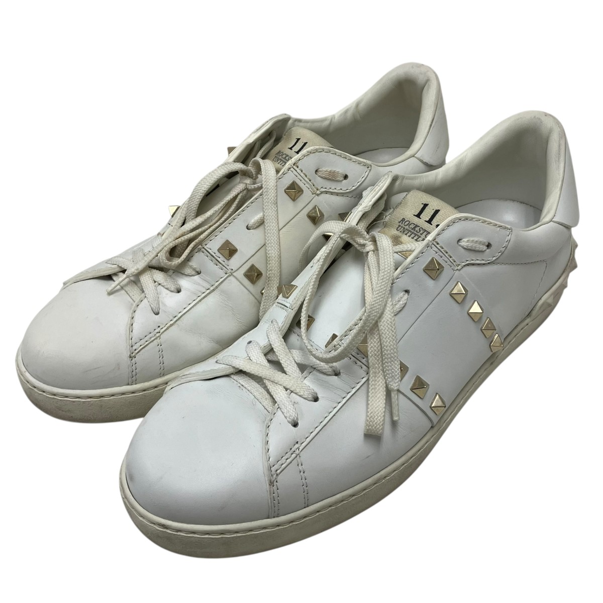 【中古】 VALENTINO　 スタッズローカットスニーカー ホワイト サイズ：44 【280326】（ヴァレンチノ）
