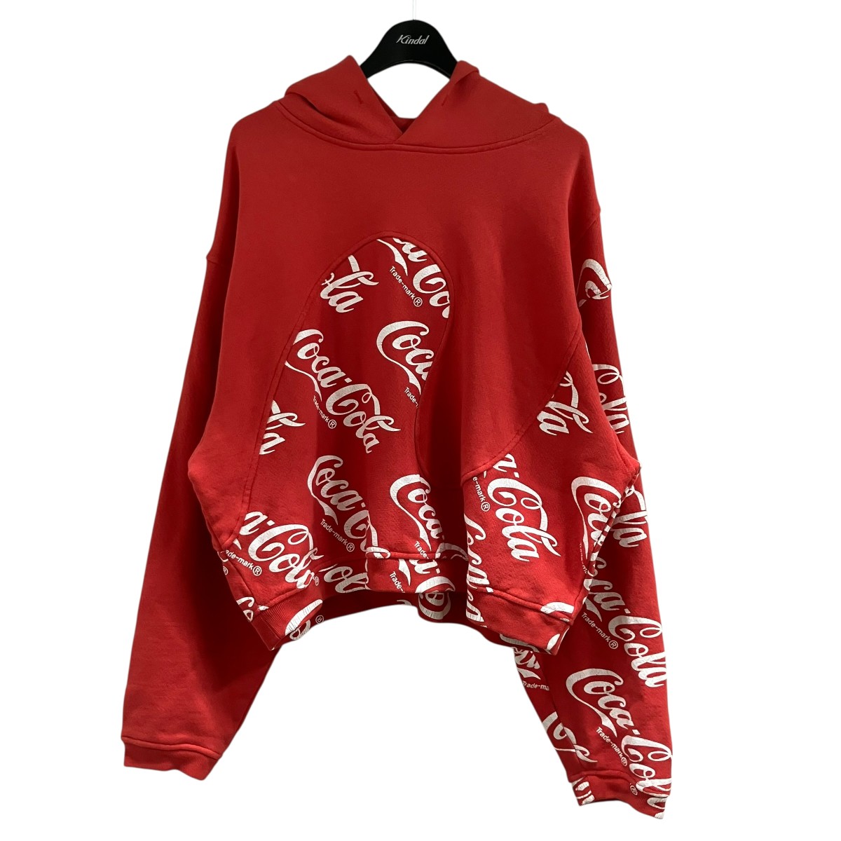 【中古】\u003cBR\u003eERL×Coca Cola\u003cBR\u003eプリントプルオーバーパーカー 赤いこと 大いさ：M\u003cBR\u003e【通貨価値思いなおす】