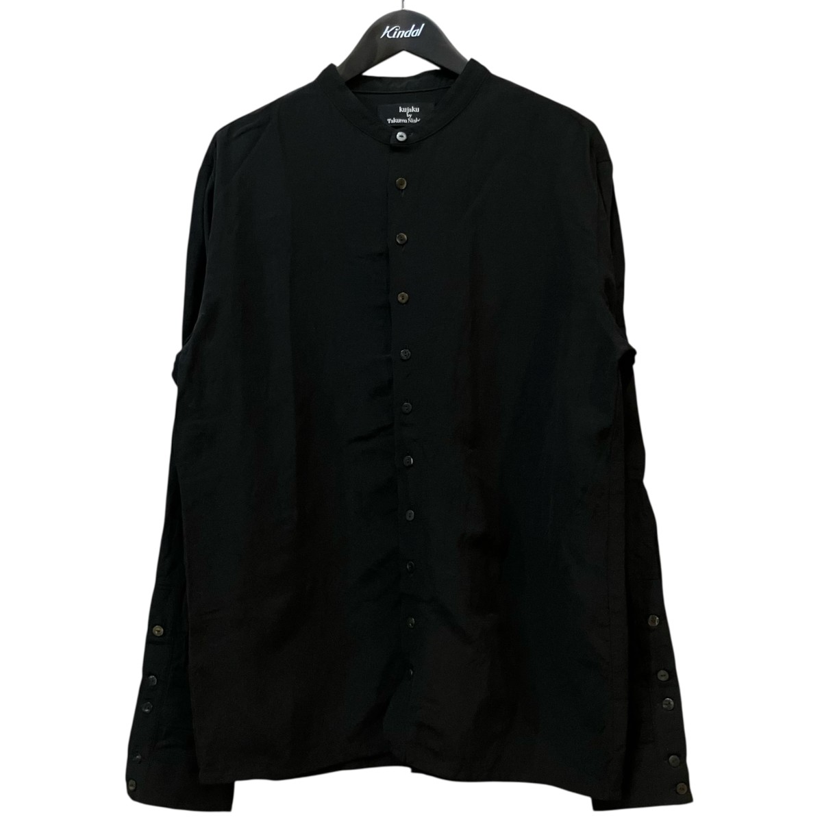 【中古】 kujaku　 バンドカラーシャツ ブラック サイズ：- 【290326】（クジャク）