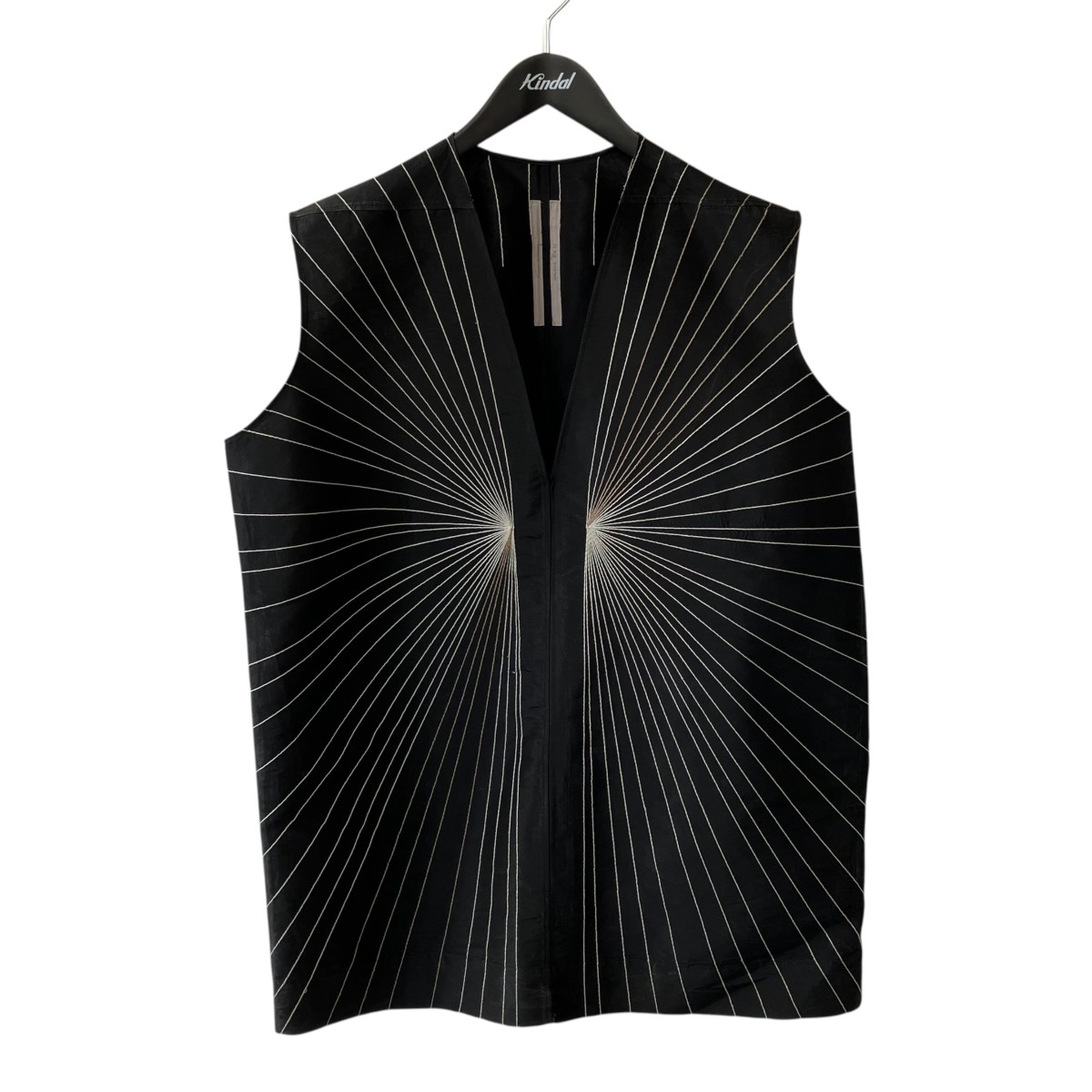 【中古】 RICK OWENS　 放射線刺繍 ベスト RR17S9171-FAEMR ブラック サイズ：S 【290326】（リックオウエンス）