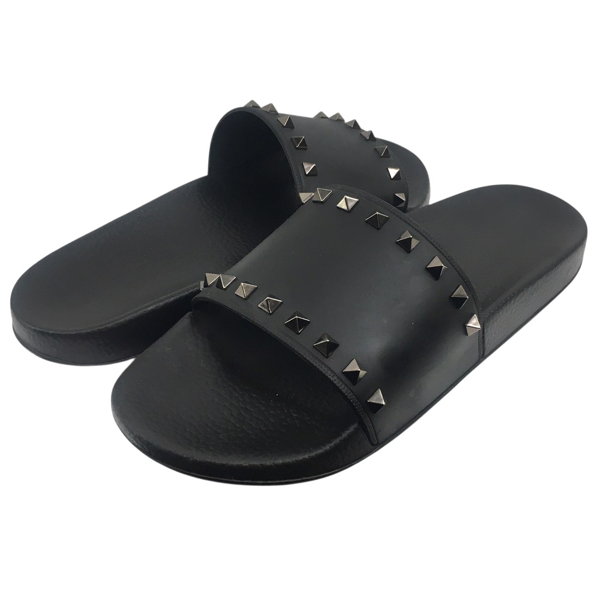 【中古】 VALENTINO　 ロックスタッズラバーサンダル ブラック サイズ：43 / 約28CM 【280326】（ヴァレンチノ）