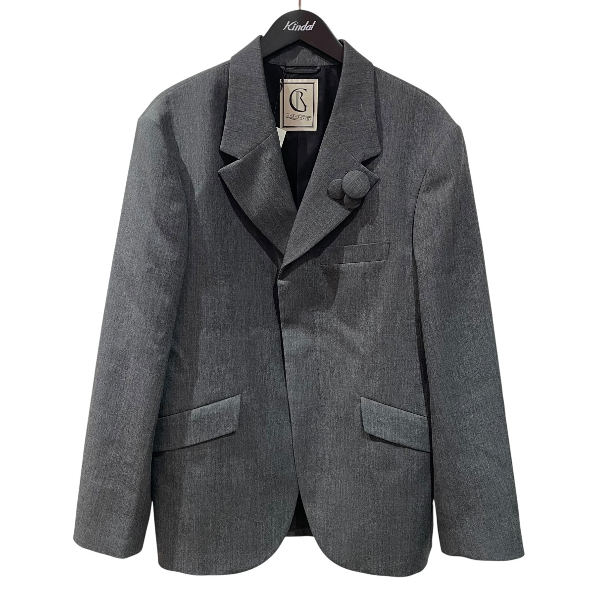 【中古】GROSGRAIN WOOL DOUBLE BREASTED JACKET テーラードジャケット GR-04-JK-001 グレー サイズ：2 【280326】（グログラン）
