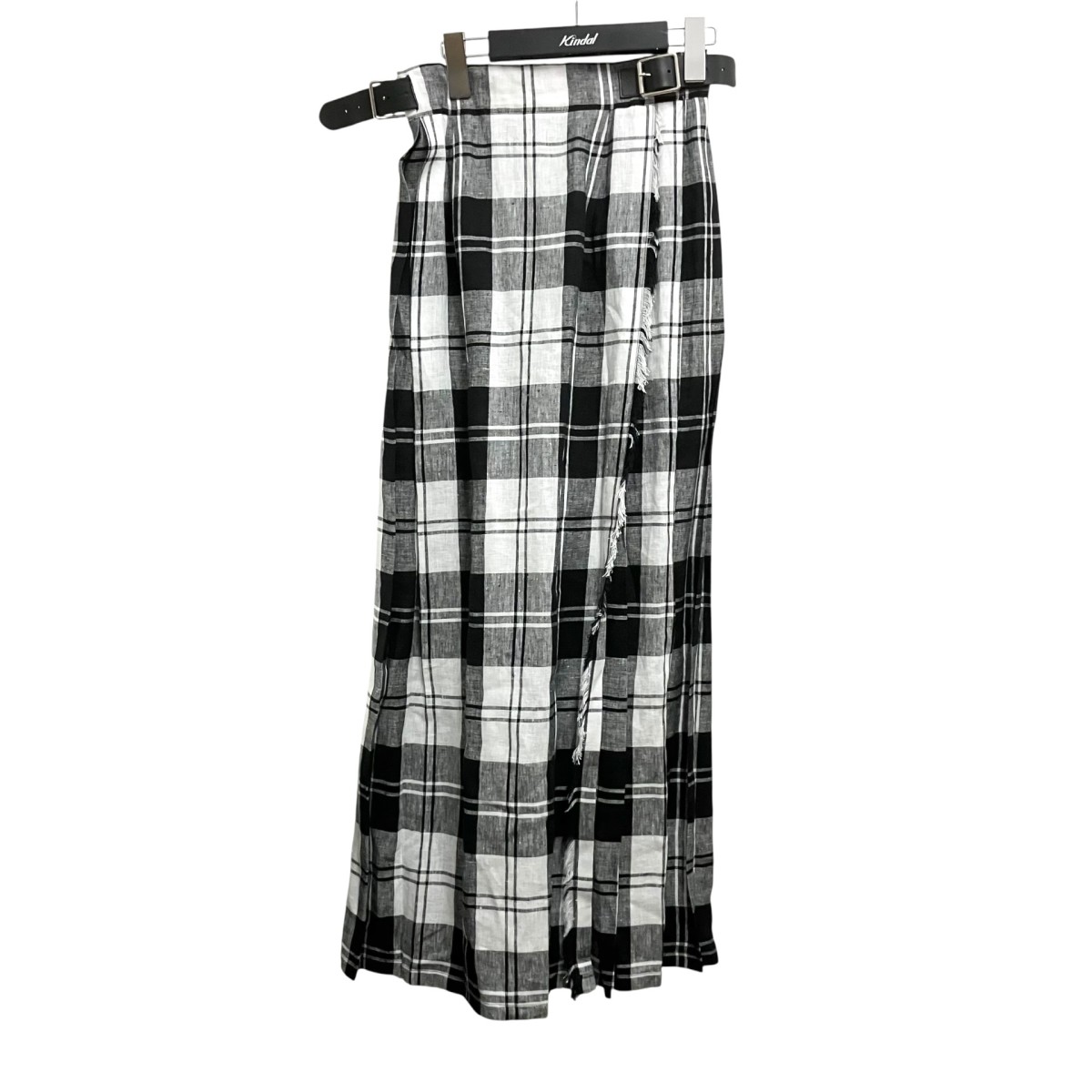 【中古】 O’NEIL OF DUBLIN MAXI EASY KILT WITH LARGE BELTS キルトスカート 5096L J ホワイト×ブラック サイズ:6 【290326】(オニールオブダブリン)