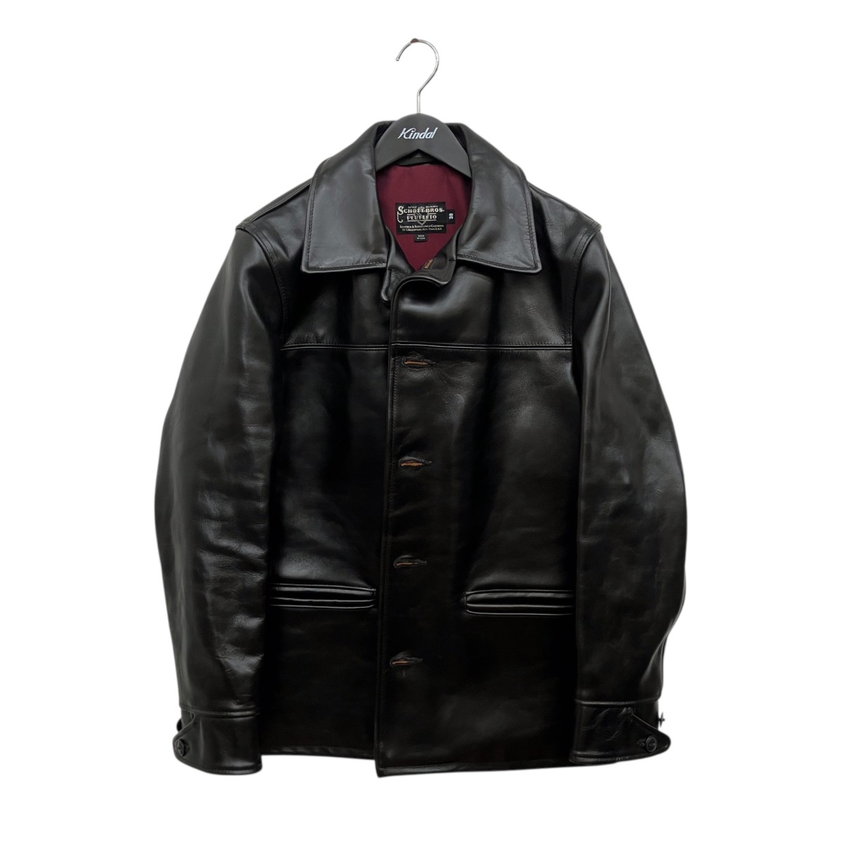 【中古】 Schott　 632US LEATHER CARCOAT レザーコート 7825950029 ブラック サイズ：38 【290326】（ショット）