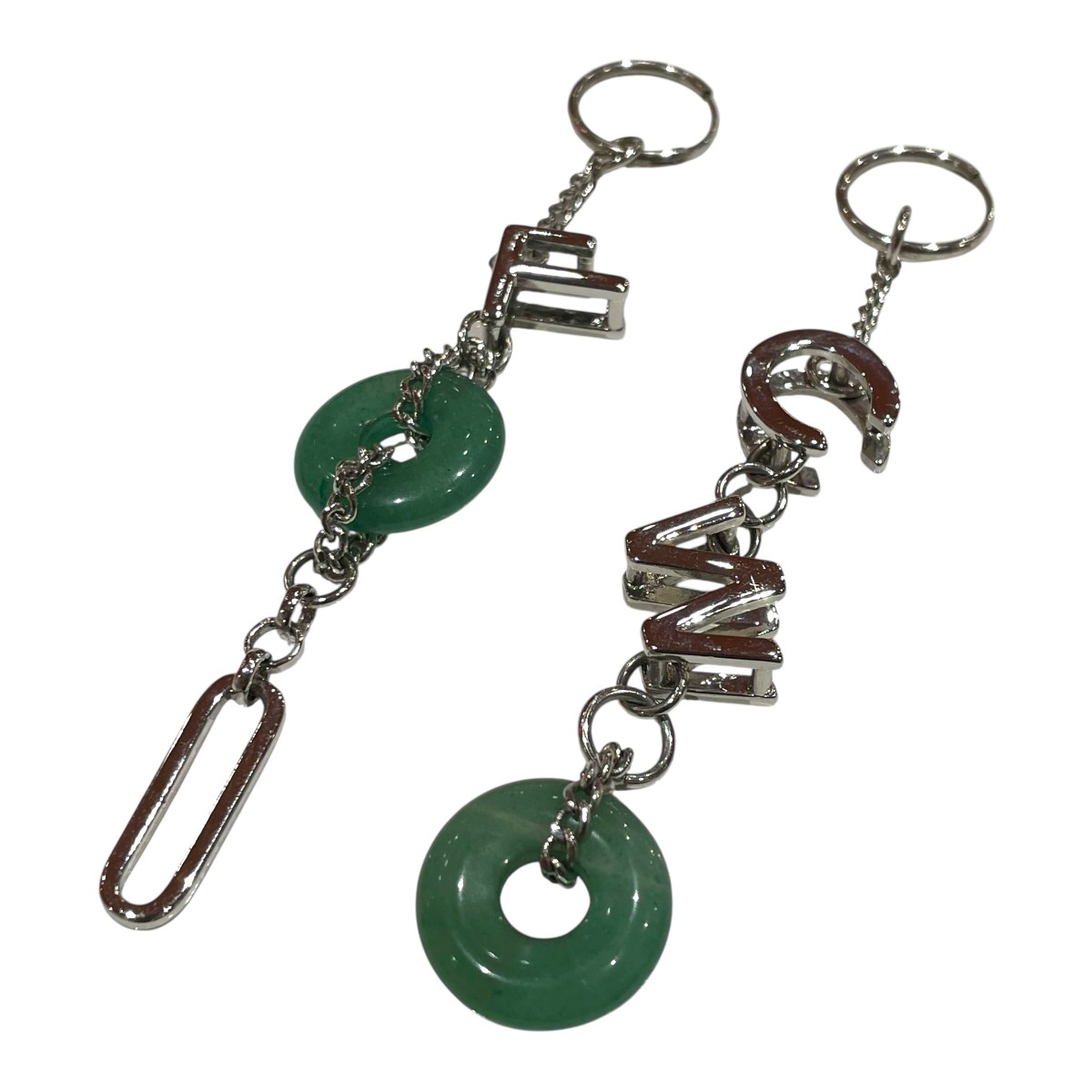 【中古】 FENG CHEN WANG　 FCW JADE STONE EARRING チェーンピアス FS13ACC1103 シルバー×グリーン 【290326】（フェンチェンワン）