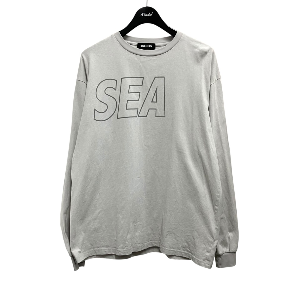 【中古】 WIND AND SEA　 プリントカットソー WDS O SIG 24 Q3 CS 01 グレー サイズ：L 【300326】（ウィンダンシー）