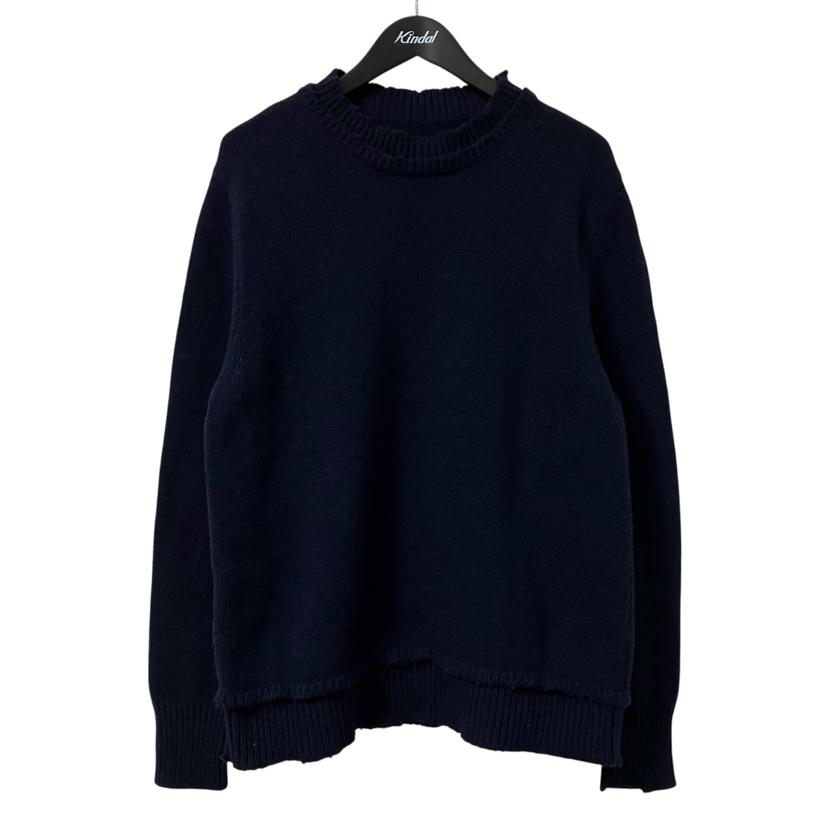 【中古】 Maison Margiela　 エルボーパッチニット S50GP0243 S17785 ネイビー サイズ：S 【300326】（メゾンマルジェラ）