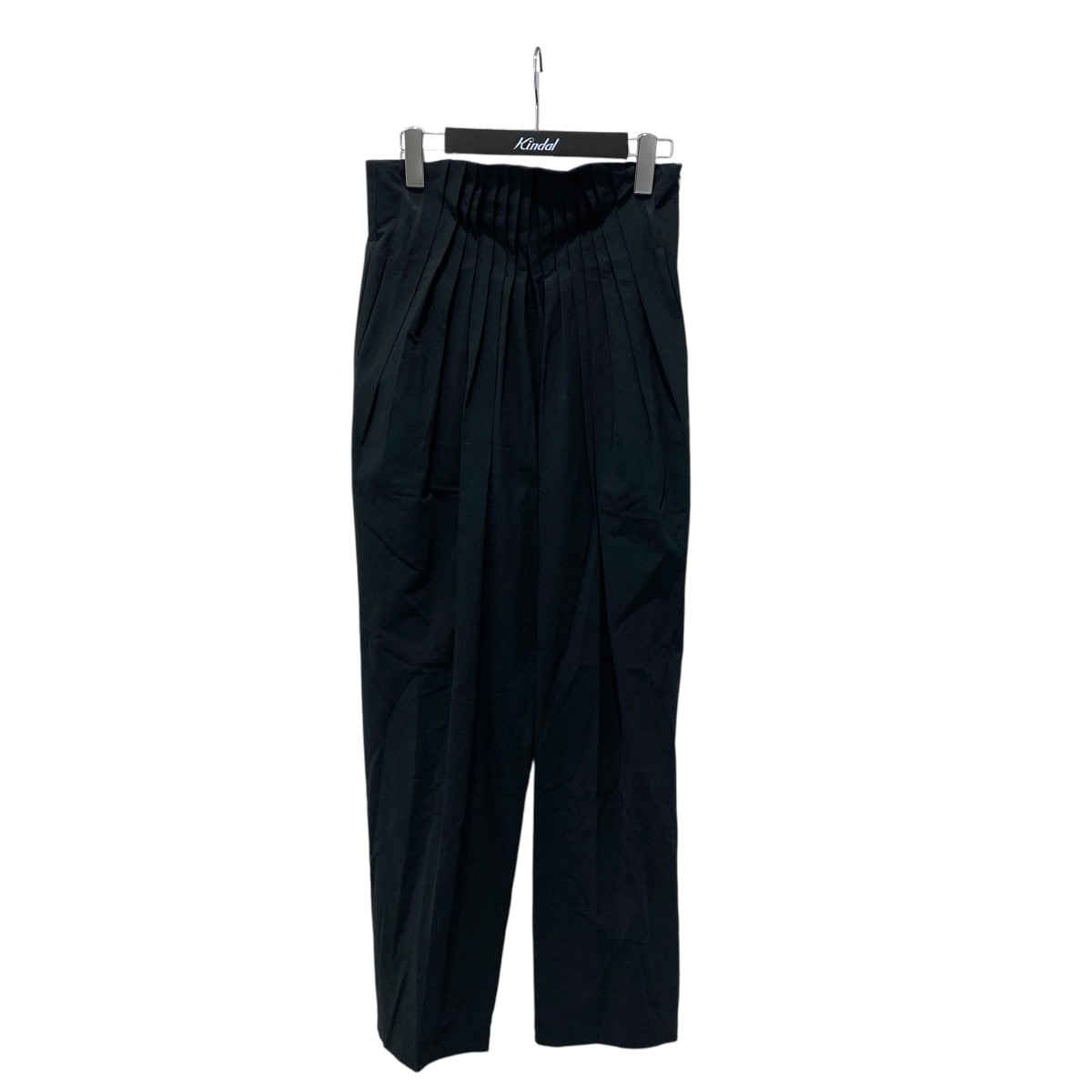 【中古】mame kurogouchi 23AW Dry Touch Cotton High Waisted Trousers ハイウエストプリーツパンツ MM23PF-PT723 黒いこと 大いさ：2 【300326】（マメクロゴウチ） オーダーメイド-ズボン・パンツ