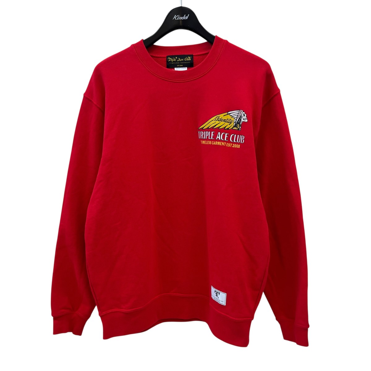 【中古】\u003cBR\u003eTriple Ace Club\u003cBR\u003eT．A．C．SKULL INDIAN SWEAT SHIRT クルーネックスウェット 5044-01 35998HH 赤いこと 大きさ：L\u003cBR\u003e【必要経費思いなおす】